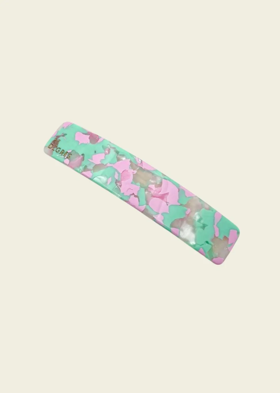 Barrette à cheveux en acétate | vert et rose "barrette 9cm - sunny"
