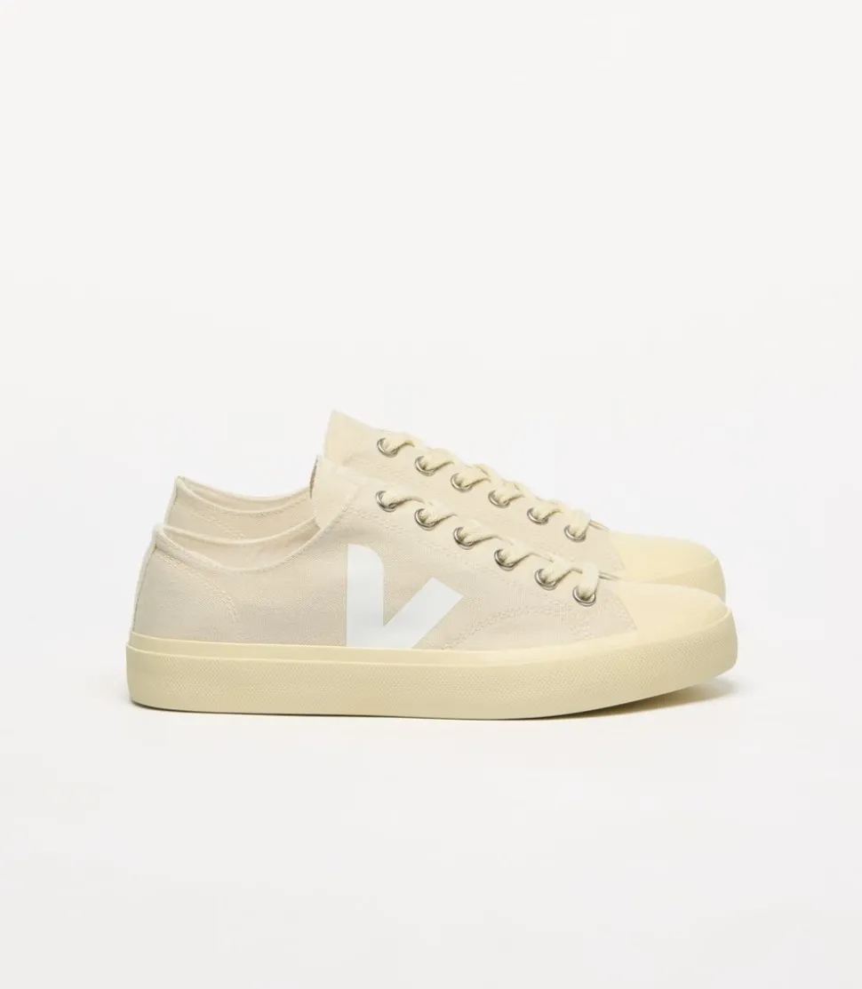Baskets basses en coton bio | beige "wata ii low - pierre_white"