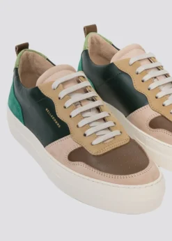 Baskets basses en cuir certifié | multicolore