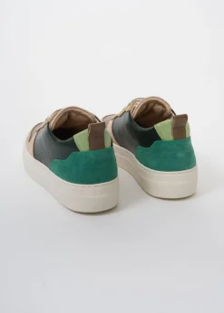 Baskets basses en cuir certifié | multicolore