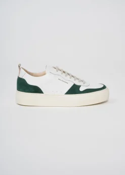 Baskets basses en cuir certifié | vert "playground campus green"