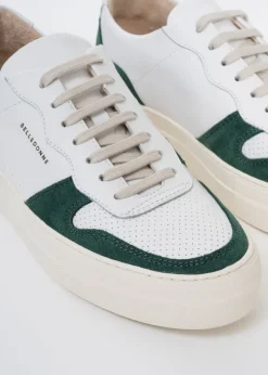 Baskets basses en cuir certifié | vert