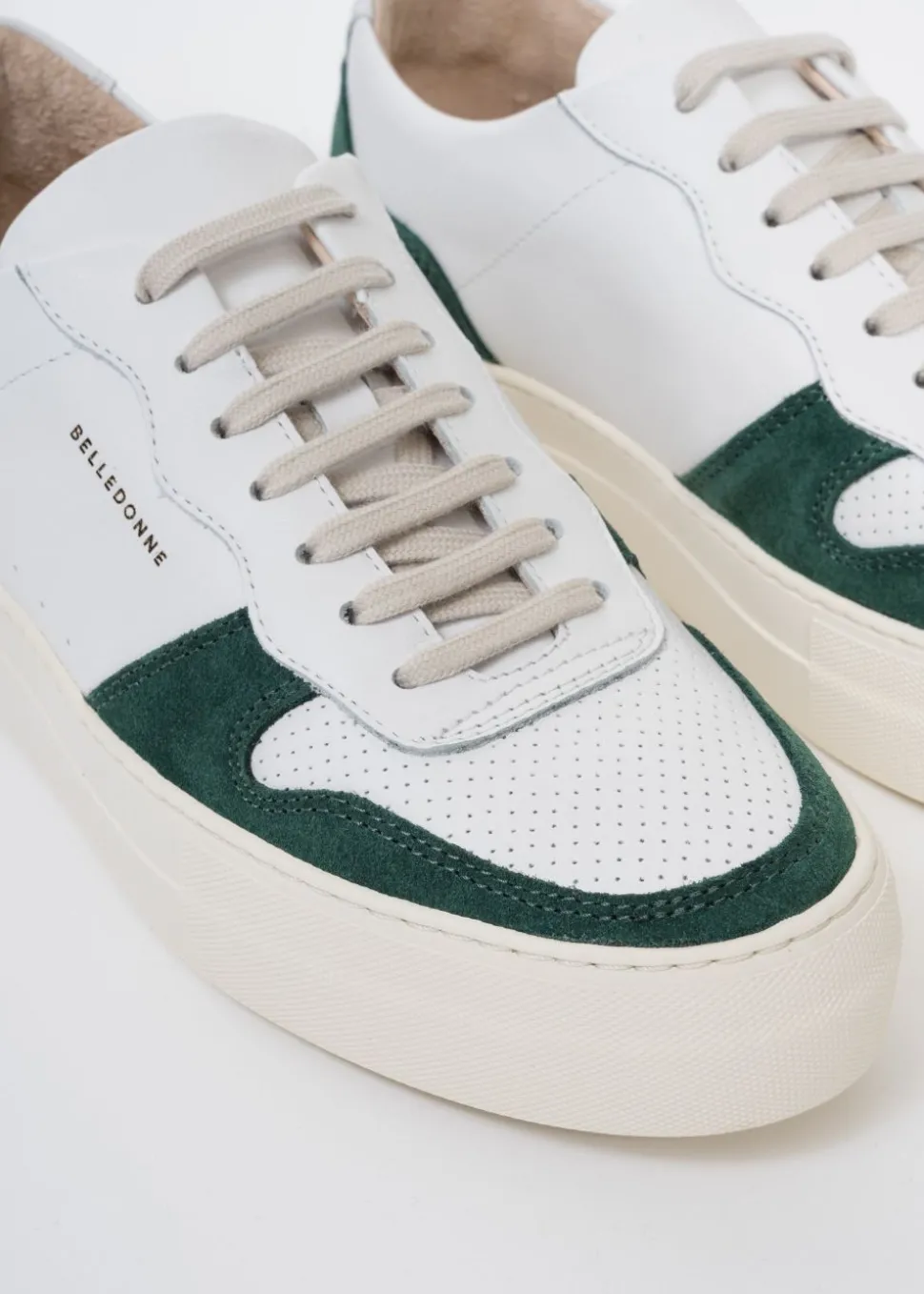 Baskets basses en cuir certifié | vert "playground campus green"