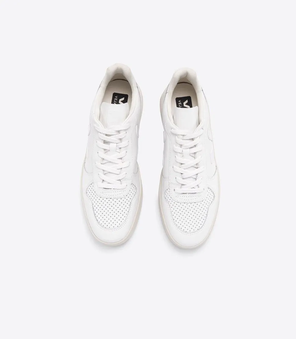 Baskets basses en cuir certifié | blanc "v-10 leather extra white"