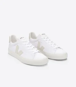 Baskets en coton bio et suède vegan | blanc et beige "campo canvas white pierre"