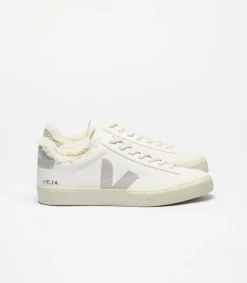 Baskets en cuir | beige et gris "campo winter - extra-white_light-grey"