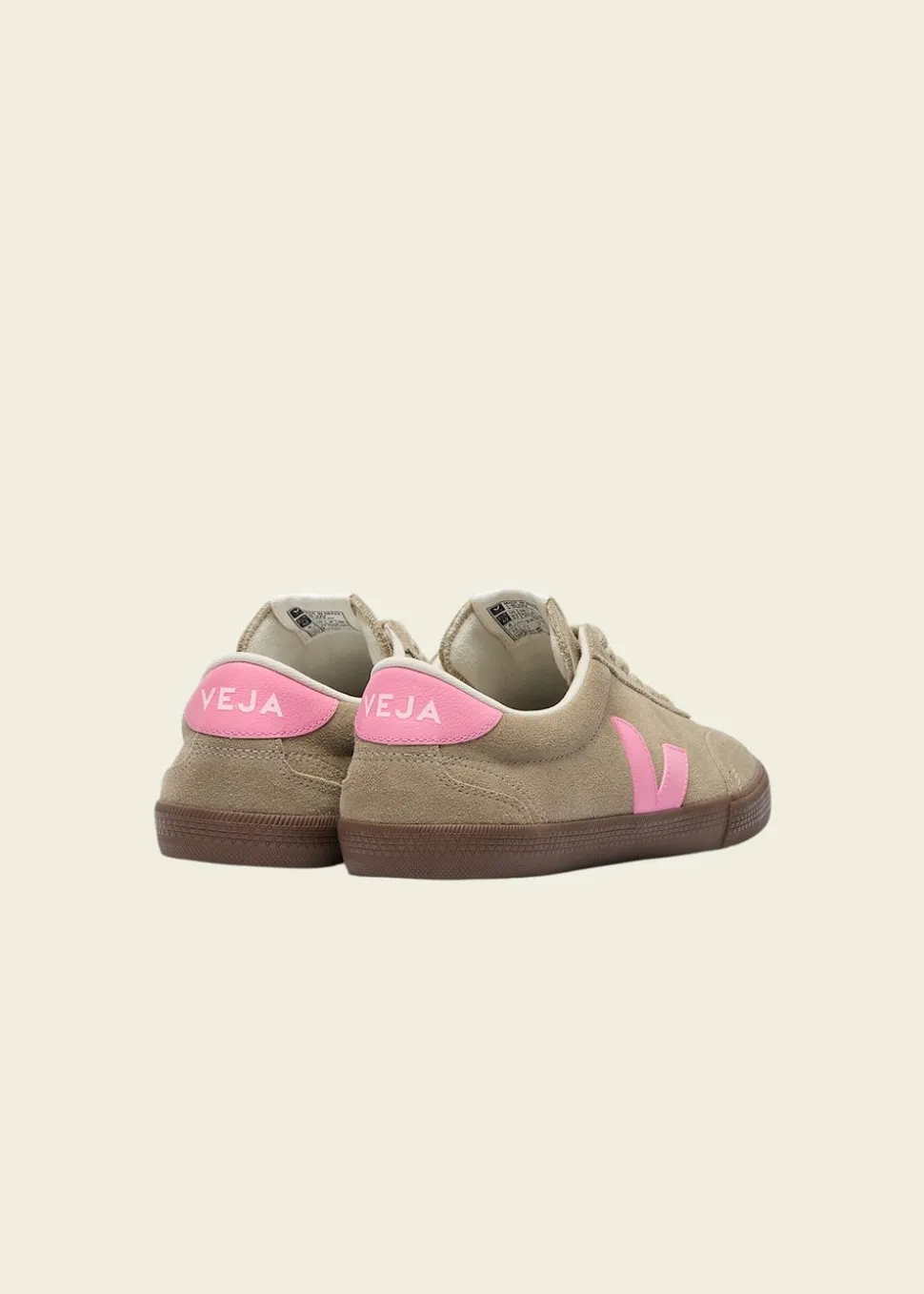 Baskets en cuir | beige "volley - taupe_malibu_bark"