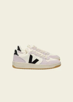 Baskets en cuir | bicolore "v-10 prime - pure_black_parme"