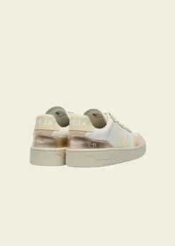 Baskets en cuir | blanc doré "v-90 - white calcaire platine"