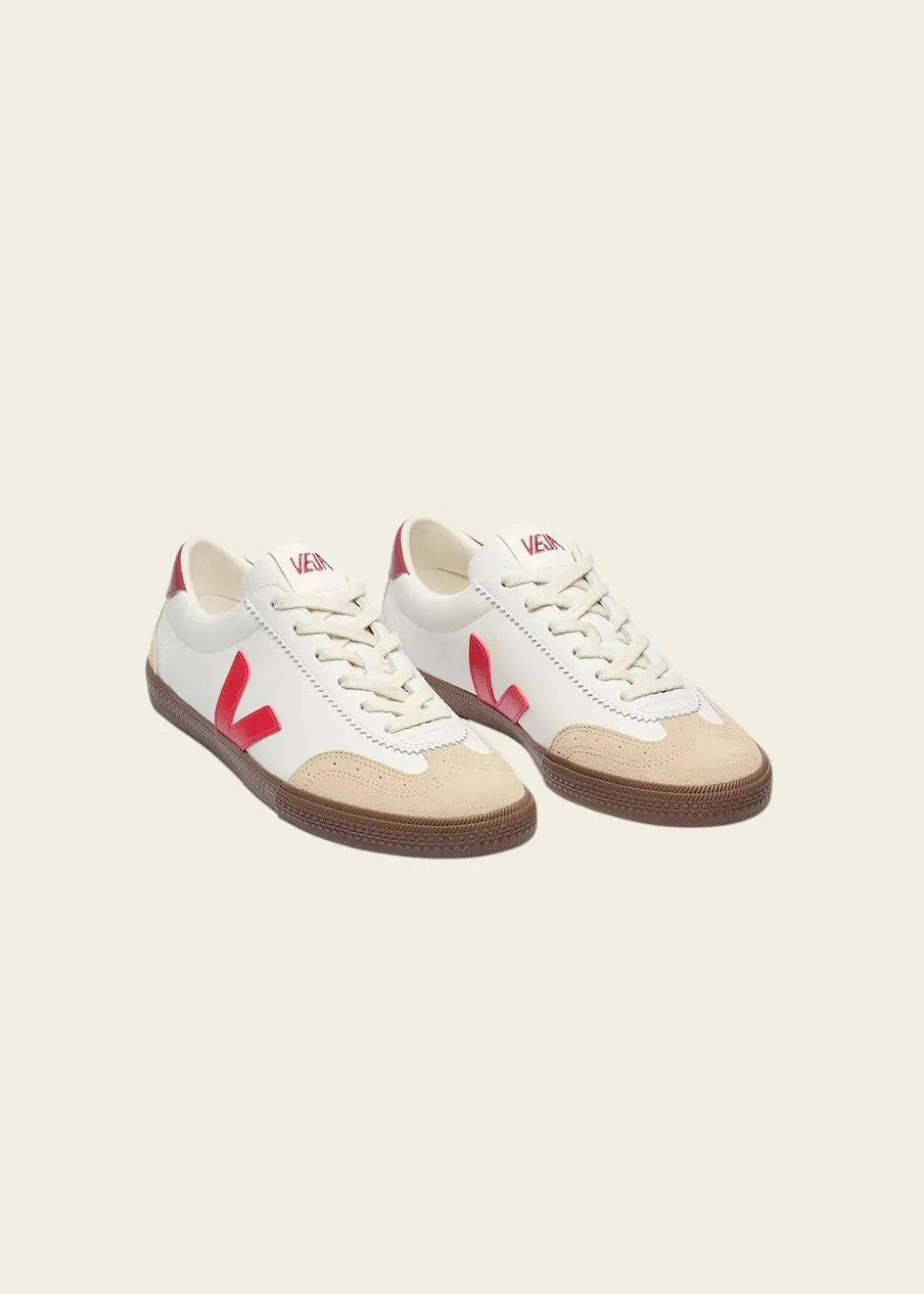 Baskets en cuir | blanc "volley - white pekin bark"