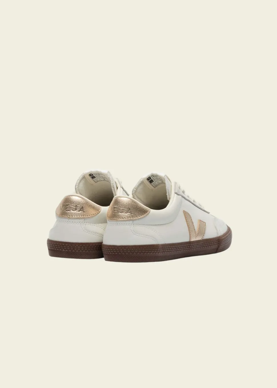 Baskets en cuir | blanc "volley - white_platine_bark"