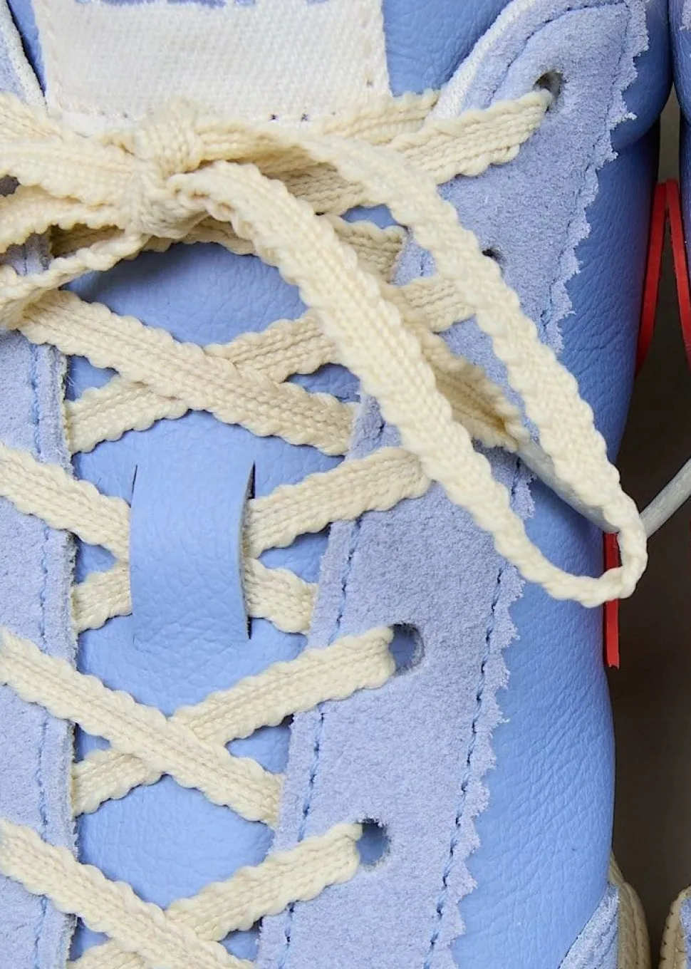Baskets en cuir | bleu "volley - olympe orange fluo calcaire"