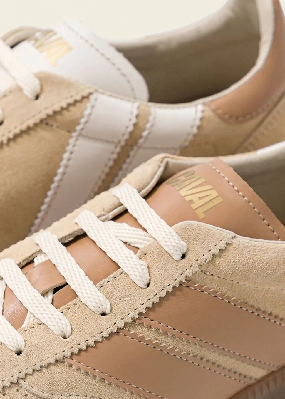 Baskets en cuir certifié | beige "sweet dune"