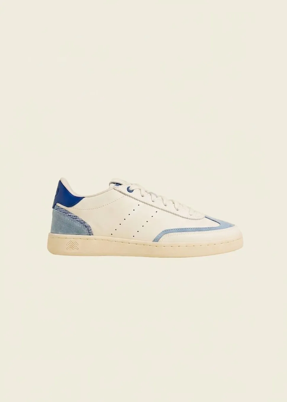 Baskets en cuir certifié | blanc bleu "ha long daybreak blue"