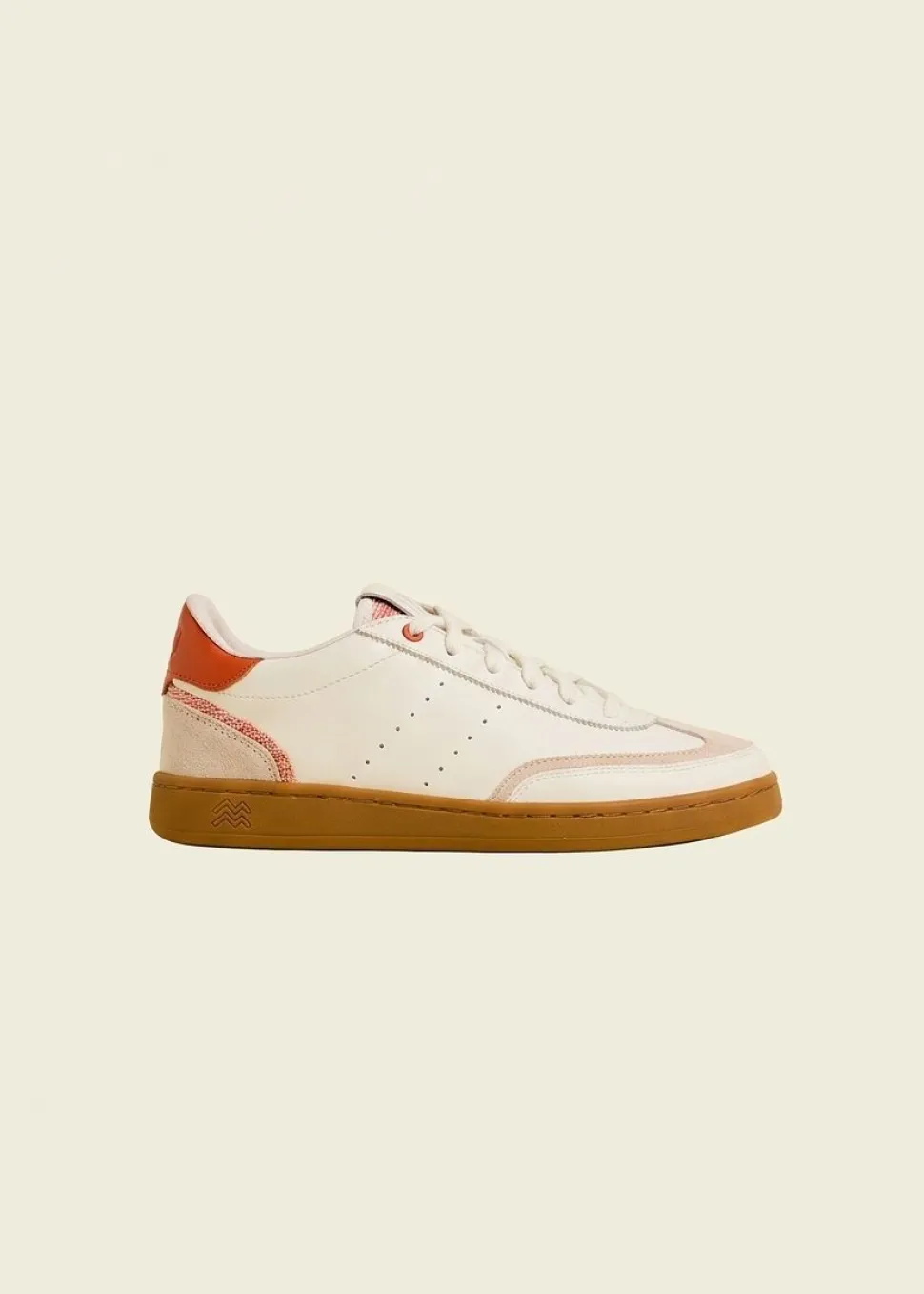 Baskets en cuir certifié | blanc-orange "ha long spiced orange"