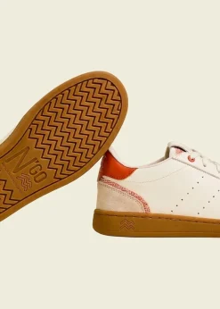 Baskets en cuir certifié | blanc-orange