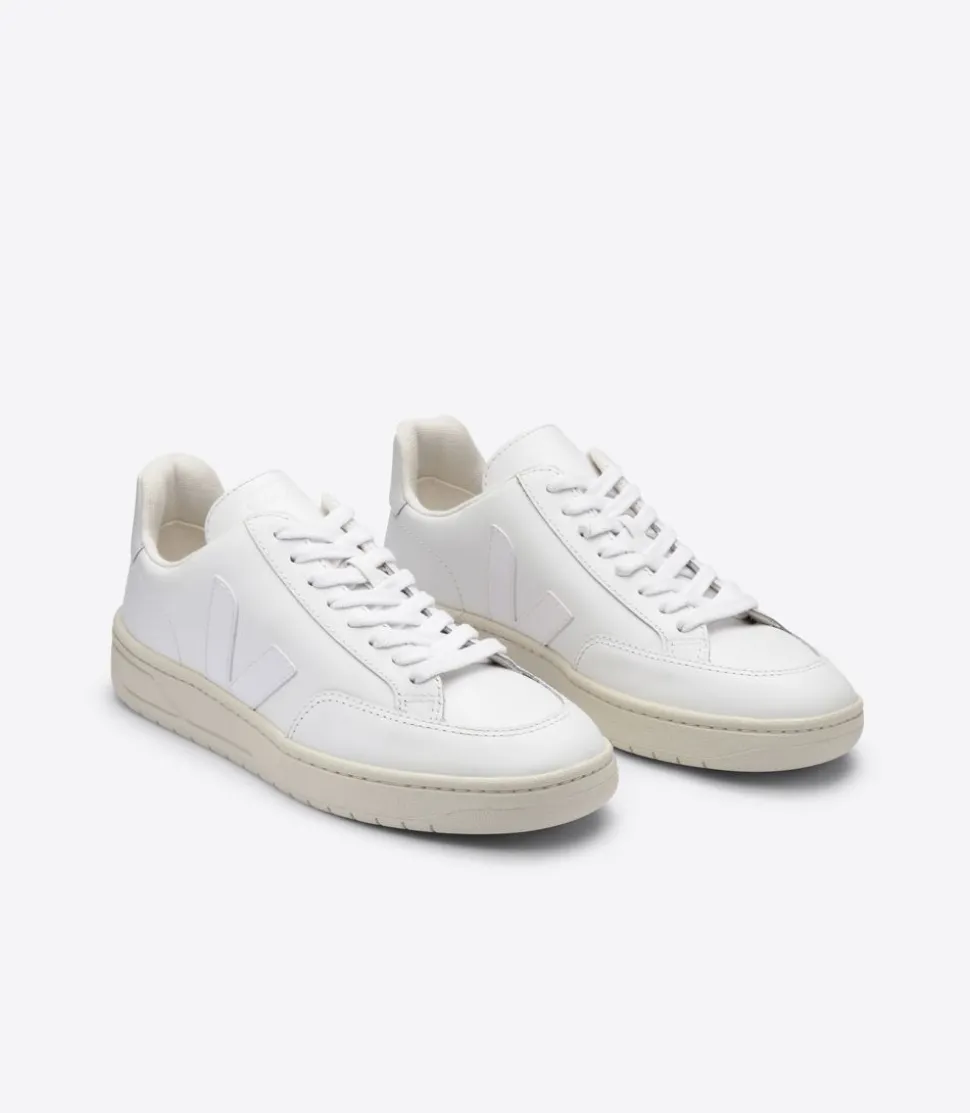 Baskets en cuir certifié | blanc "v-12 leather extra-white"
