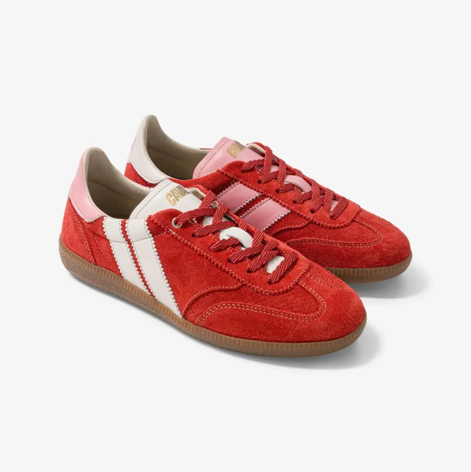 Baskets en cuir certifié | "cherry berry"
