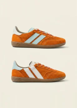 Baskets en cuir certifié | orange "sunset mermaid"