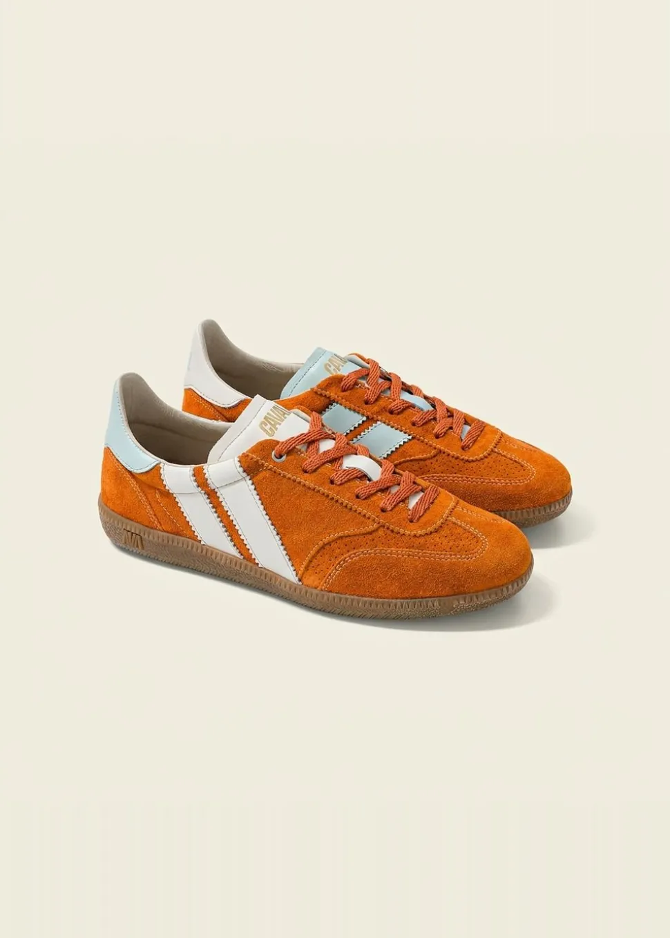 Baskets en cuir certifié | orange "sunset mermaid"