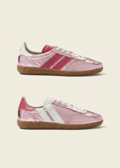 Baskets en cuir certifié | rose brillant "pink pearl"