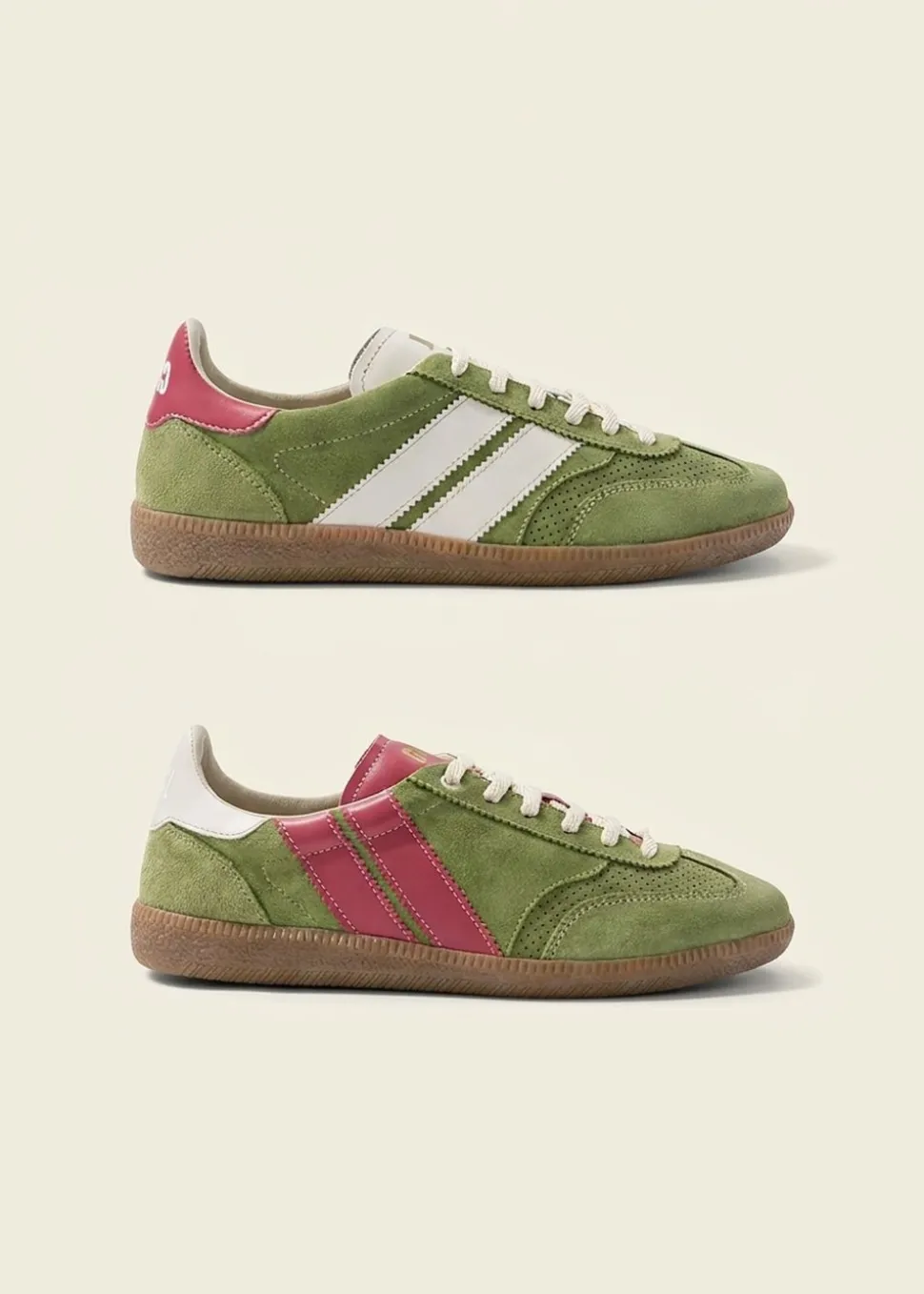 Baskets en cuir certifié | vert "matcha berry pulse"