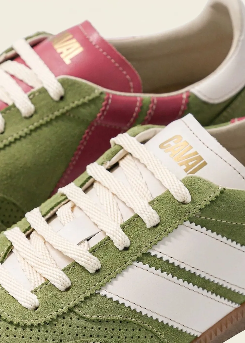 Baskets en cuir certifié | vert "matcha berry pulse"
