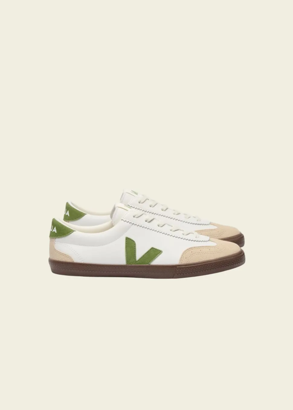 Baskets en cuir | multicolor "volley - white_kiwi_bark"