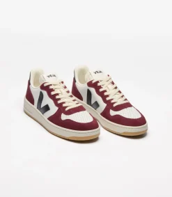 Baskets en cuir | multicolor "v-10 prime - white_black_amarante"