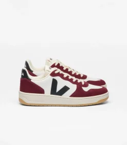 Baskets en cuir | multicolor "v-10 prime - white_black_amarante"