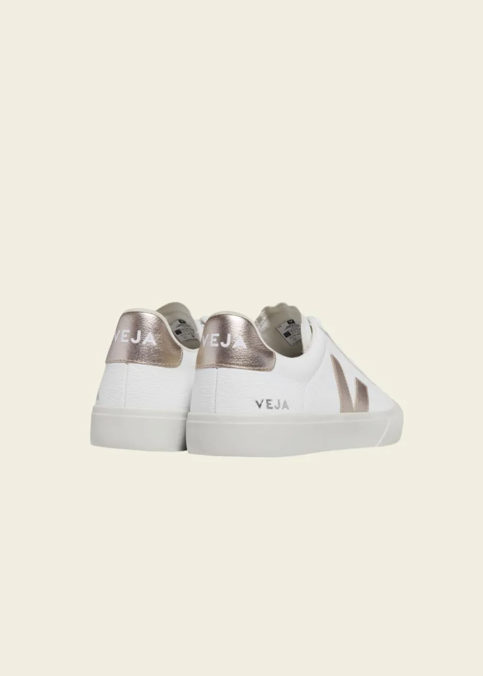 Baskets en cuir sans chrome | blanc et doré "campo chromefree leather white platine"