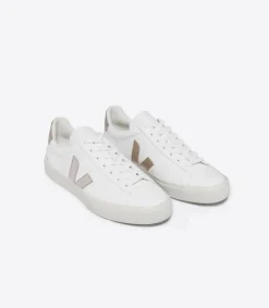 Baskets en cuir sans chrome | blanc et doré