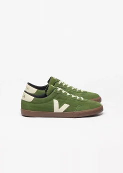 Baskets en cuir suède | vert "panenka - militar_pierre_bark"