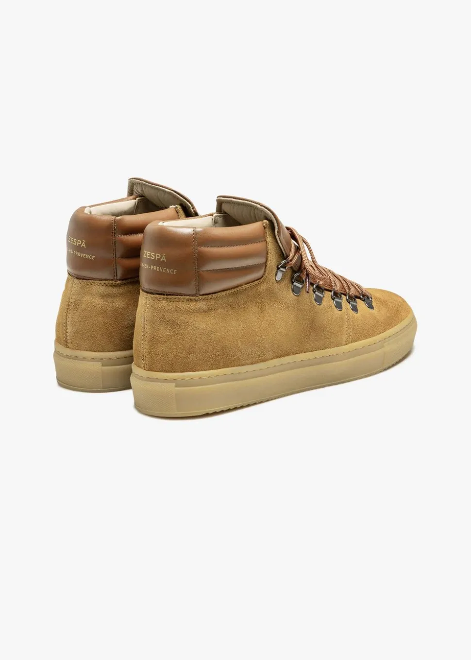 Baskets hautes en cuir certifié | marron "zsp2 suede - marron"