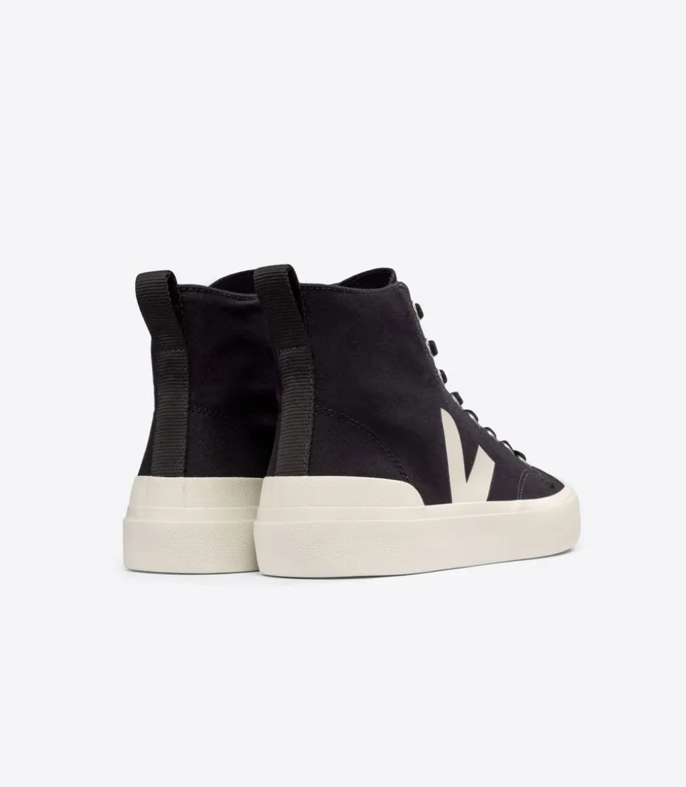 Baskets montantes en coton bio | noir "wata ii canvas black pierre"