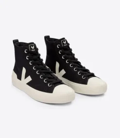 Baskets montantes en coton bio | noir