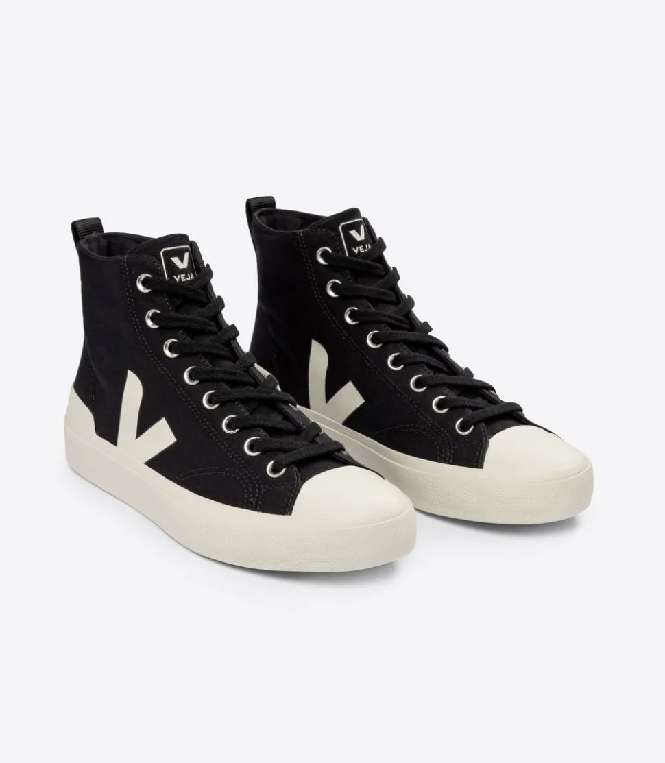 Baskets montantes en coton bio | noir "wata ii canvas black pierre"