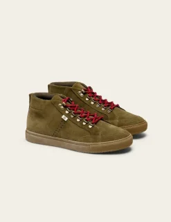 Baskets montantes en cuir certifié | kaki 