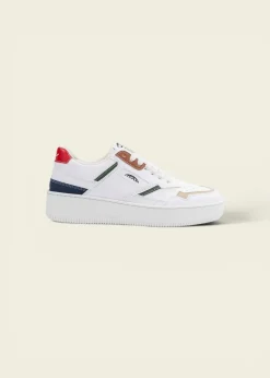 Baskets vegan | blanc détails multicolores "origin - all in evergreen - mixed colors"