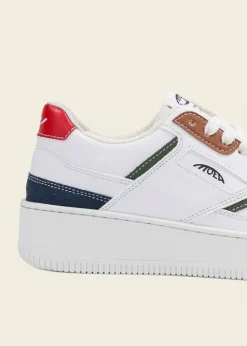 Baskets vegan | blanc détails multicolores "origin - all in evergreen - mixed colors"