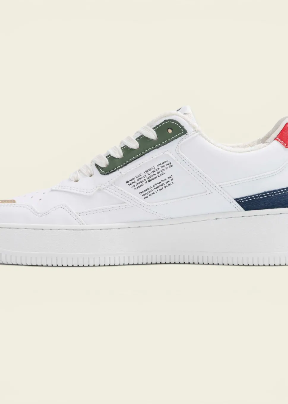 Baskets vegan | blanc détails multicolores "origin - all in evergreen - mixed colors"