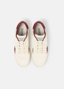 Baskets vegan | blanc et bordeaux "basket en recyclé - modelo '89 icon garnet"