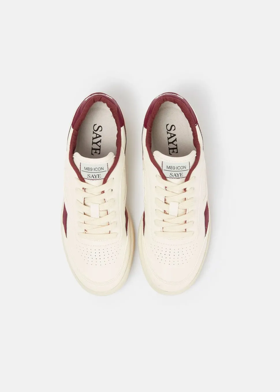Baskets vegan | blanc et bordeaux "basket en recyclé - modelo '89 icon garnet"