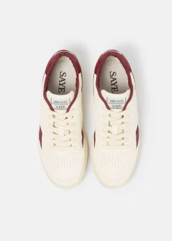Baskets vegan | blanc et bordeaux 