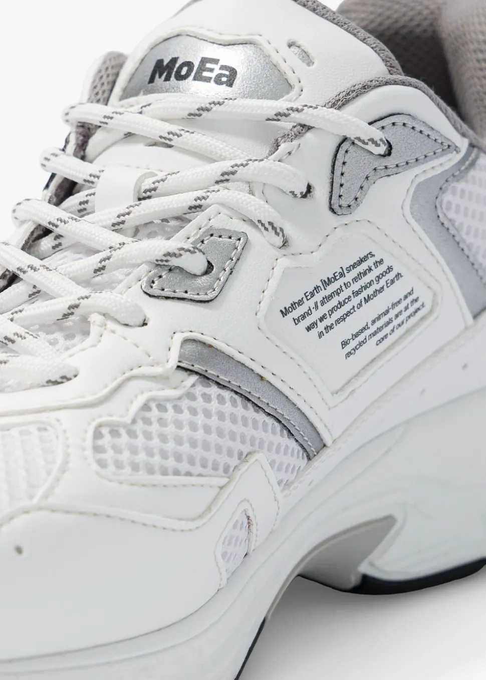 Baskets vegan | blanc et gris "gen8 - corn white & silver "