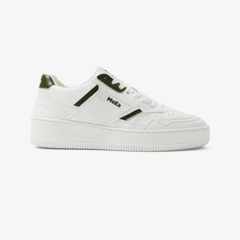 Baskets vegan en matières végétales | blanc "gen 1 white & green"