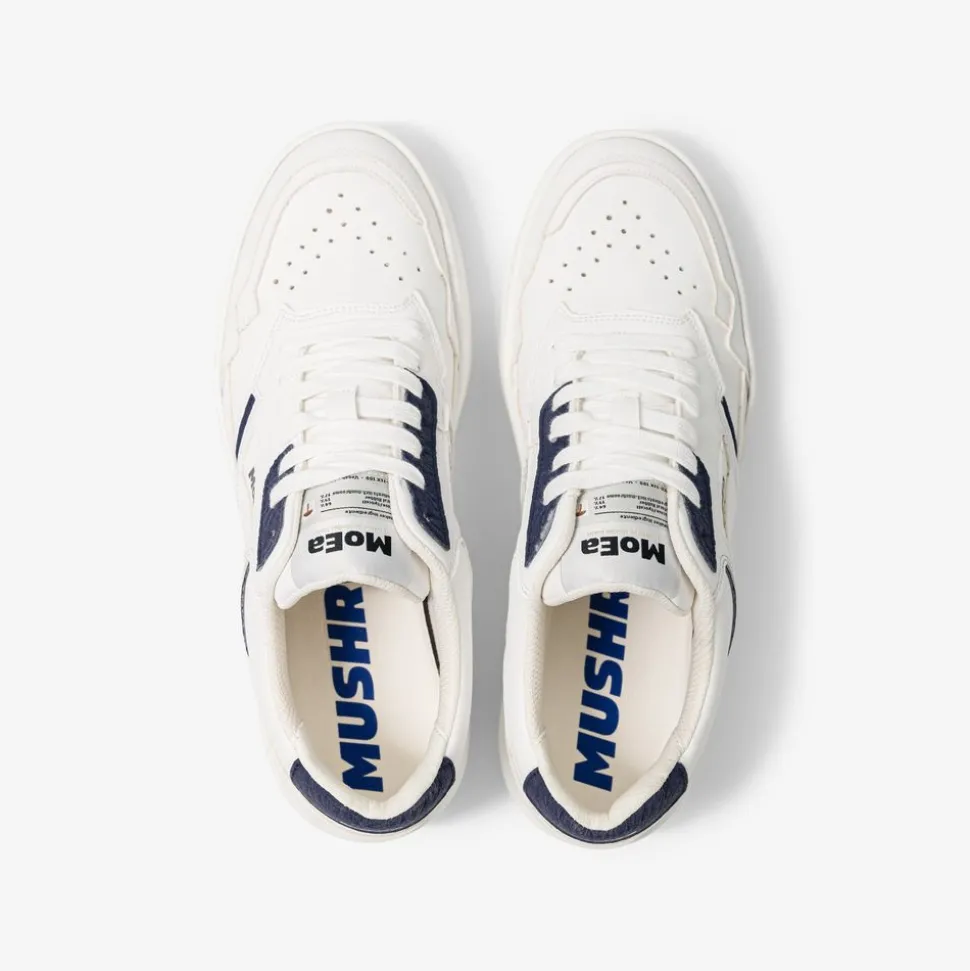 Baskets vegan en matière végétale | bleu "gen 1 mushroom white & navy"