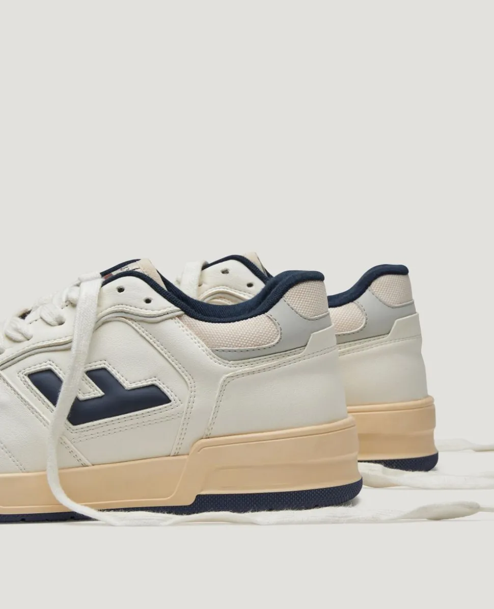 Baskets vegan en recyclé | blanc et marine "leonardo 02 navy"