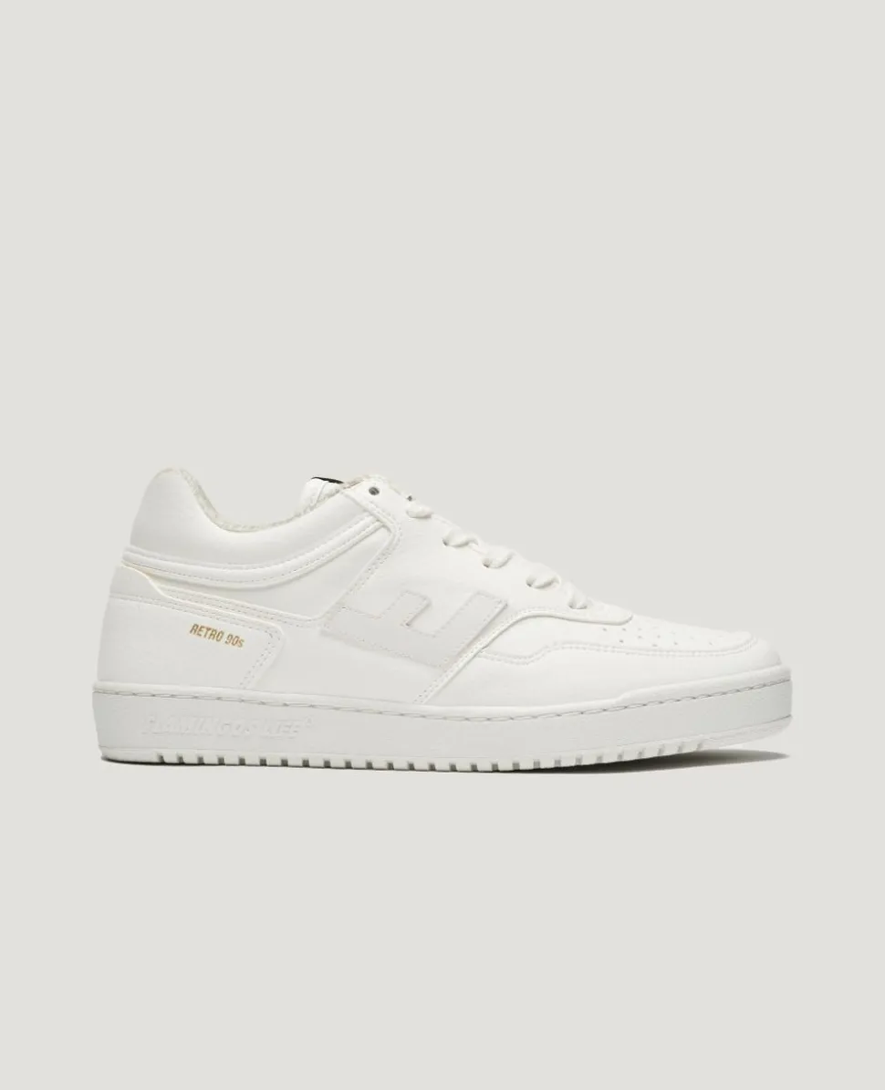 Baskets vegan en recyclé | blanc "retro 90s all white"