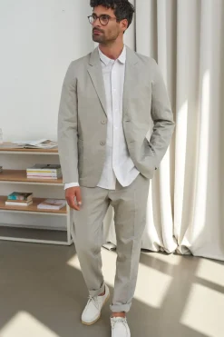 Blazer en coton bio et lin | lin naturel 